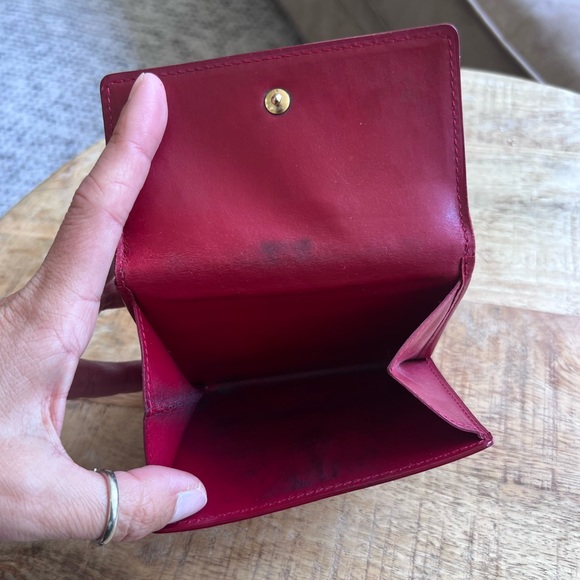 Louis Vuitton Vintage Vernis Double Flap Red Leather Wallet with Chain & Insert - Picture 9 of 17